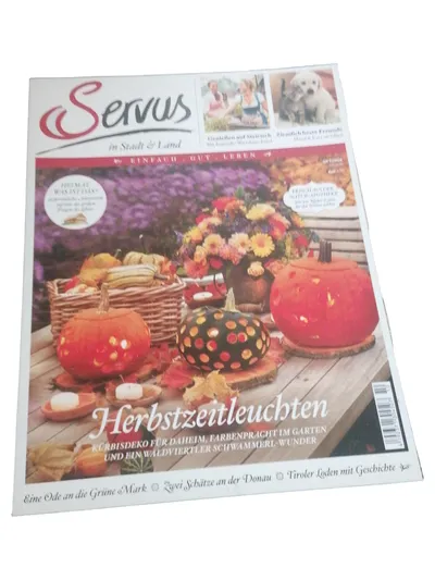 Servus in Stadt & Land Oktober 2023 Herbstzeitleuchten Kürbisdeko Garten