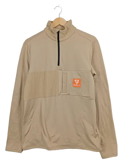 Brunotti Herren Fleece Pullover Gr. S Beige Half-Zip Outdoor Sportlich