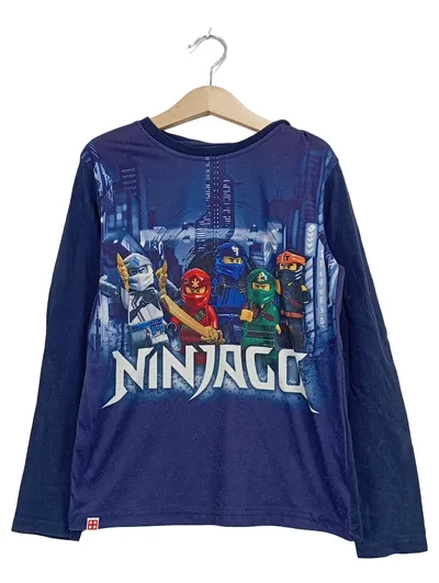 LEGO Ninjago Langarmshirt Kinder Gr. 128 Blau Ninja Print