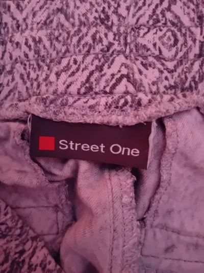 Street One Jogginghose Damen Gr. 34 XS Grau Geometrisch Casual