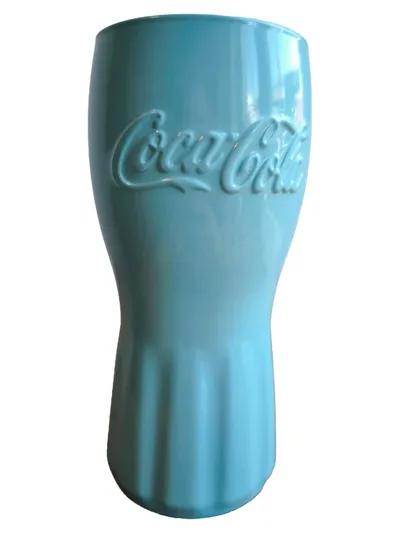 Coca-Cola Glas Türkis McDonald's Edition 300ml Relief Logo Trinkglas Sammelglas
