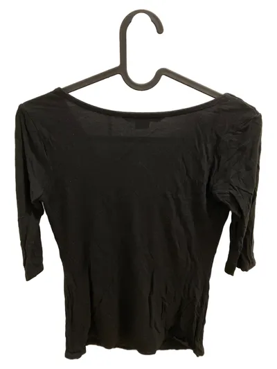Armani Exchange Damen Top Nieten Schwarz Wasserfallausschnitt Gr. XS