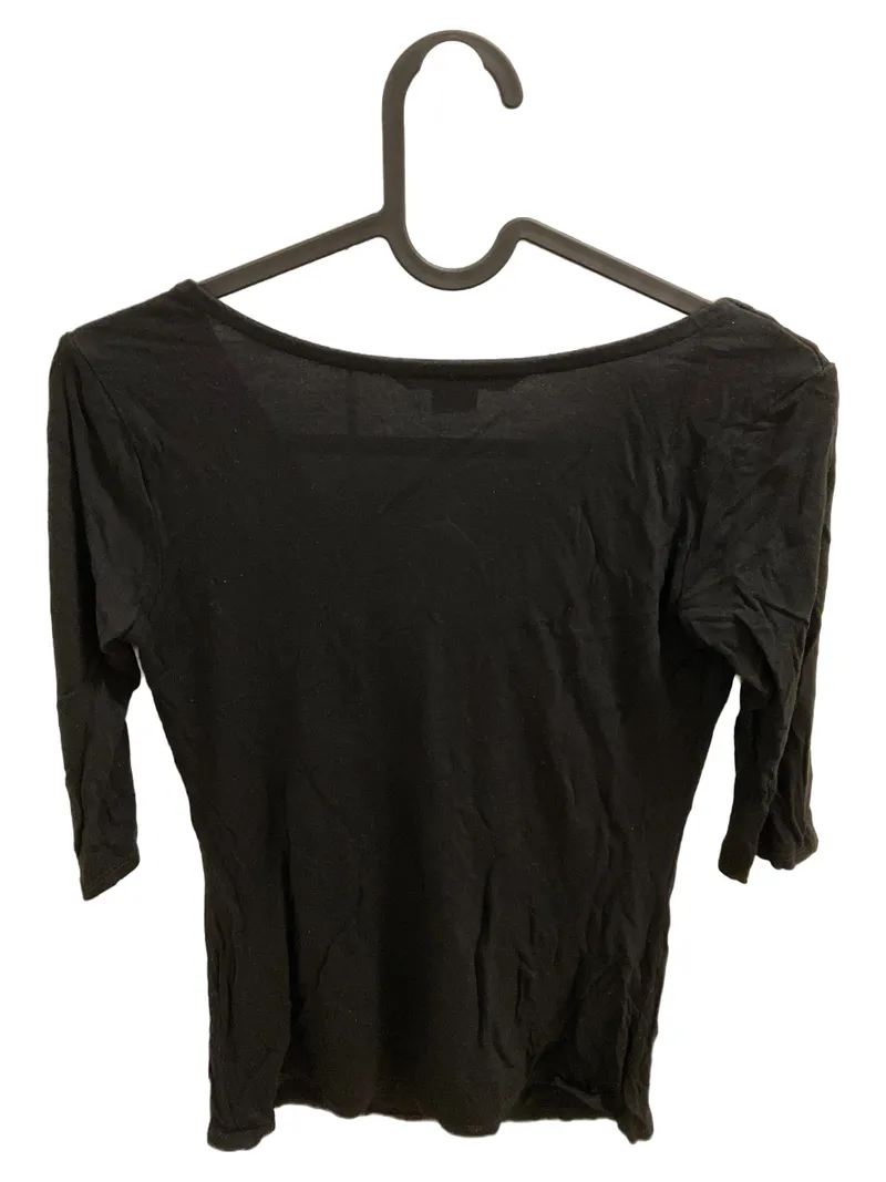 Armani Exchange Damen Top Nieten Schwarz Wasserfallausschnitt Gr. XS 2
