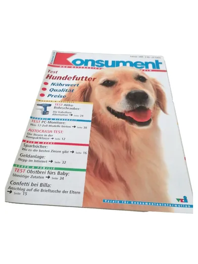 Konsument Zeitschrift Feb 1999 Hundefutter Test VKI Österreich