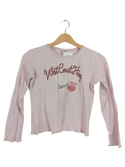 CRASH ONE Langarmshirt Gr. 152 Rosa West Coast Print Mädchen Shirt Baumwolle