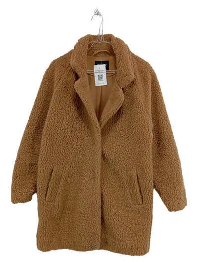 ONLY Teddy Mantel Damen Gr. 36/S Braun Felljacke Kunstfell Winterjacke