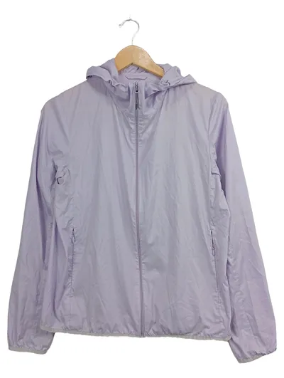 UNIQLO Damen Windjacke Kapuze Lila Gr. S Leicht Wasserabweisend
