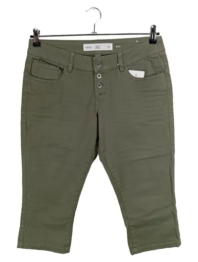 Q/S designed by Damen Capri Stoffhose Catie Slim Fit Oliv Gr. 40