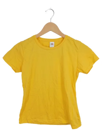 Fruit of the Loom Mädchen T-Shirt Gr. 152 Gelb Basic Baumwolle