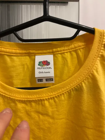 Fruit of the Loom Mädchen T-Shirt Gr. 152 Gelb Basic Baumwolle