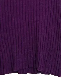 Emilio Robba Damen Stricktop Ärmellos Lila Gr. 38 Rippstrick V-Ausschnitt 4