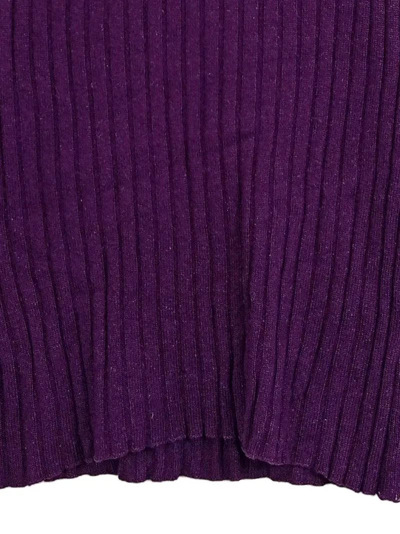 Emilio Robba Damen Stricktop Ärmellos Lila Gr. 38 Rippstrick V-Ausschnitt 4