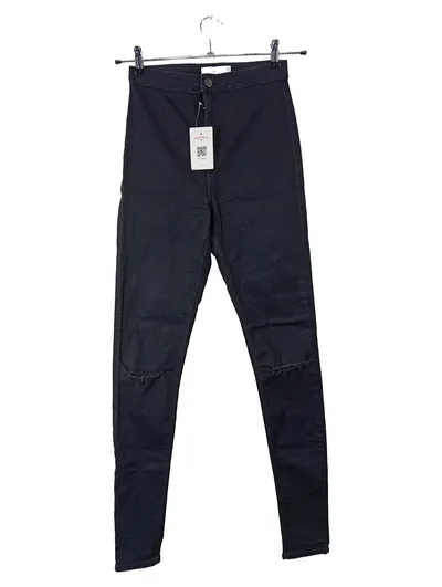Topshop Joni Skinny Jeans Damen Gr. 36 Schwarz High Waist Destroyed