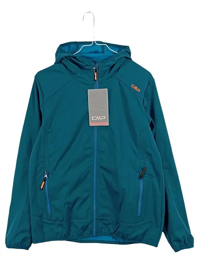CMP Kinder Outdoorjacke Softshelljacke Kapuze Petrol Gr. 164 NEU