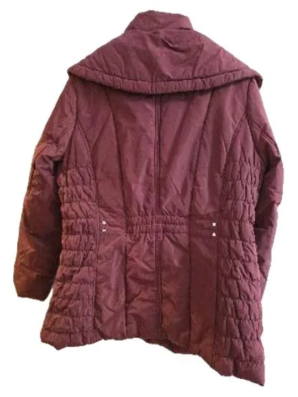 Bexleys Woman Steppjacke Damen Gr. 44 Bordeaux Rot Kapuze Winterjacke 3
