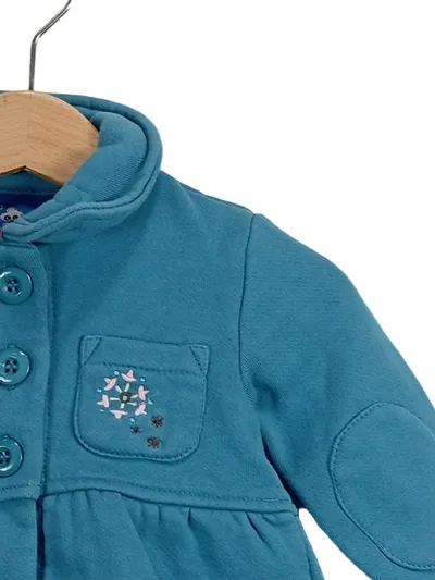 Topolino Mädchen Jacke Gr. 80 Petrol Baumwolle Stickerei