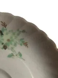 Royal Tettau Untertasse Porzellan Blumenmuster Klassisch Weiß 14cm