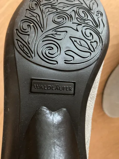 Waldläufer Damen Pantoletten Gr. 40 Grau Leder Komfort Clogs