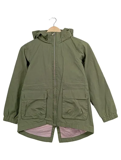 WARP Kinder Parka Jacke Gr. 146 Oliv Kapuze Übergangsjacke