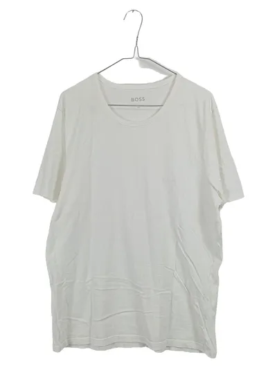 BOSS Herren T-Shirt Weiß Gr. XL Basic Rundhals Baumwolle Logo