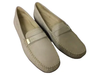 Ralph Harrison Damen Slipper Penny Loafer Leder Beige Gr. 41