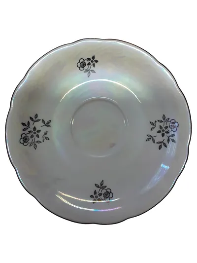 KAHLA Unterteller Porzellan Vintage Blumenmuster Weiß 14,5 cm