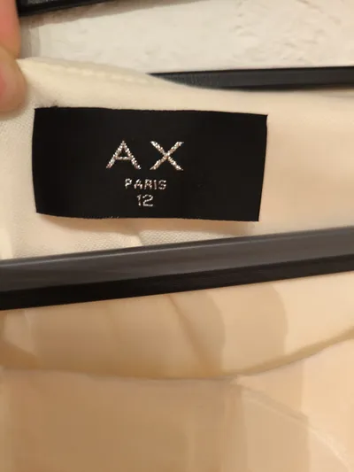 AX Paris Cocktailkleid Damen Gr. 40/L Creme Orange Rüschen Elegant