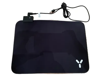 ISY Mauspad Gaming XXL 35x26 cm Schwarz Logo-Print Unterlage Pad