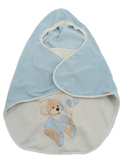 Sterntaler Baby Einschlagdecke Pucktuch Hund Motiv Blau Fleece