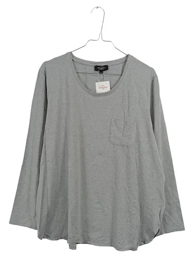 Bexleys Woman Langarmshirt Damen XL Grau Meliert Baumwolle Casual