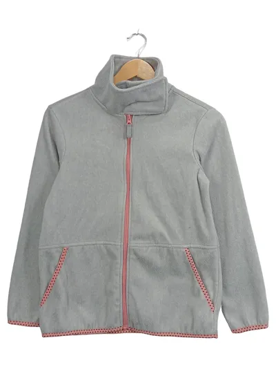 Alive Kinder Fleecejacke Gr. 146/152 Grau Rosa Reißverschluss