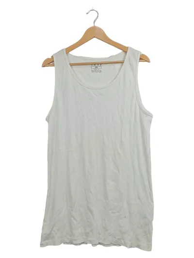SMOG Herren Unterhemd Tanktop Basic Baumwolle Weiß XXL