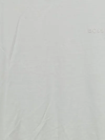 BOSS Herren T-Shirt Weiß Basic Rundhals Logo Baumwolle Gr. XL