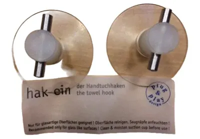 Plug & Play Design hak-ein Handtuchhalter Saugnapf Transparent 5x5cm