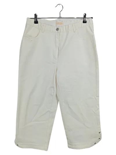 Fair Lady Damen Capri Stoffhose Weiß Gr. 44/XXL Baumwolle