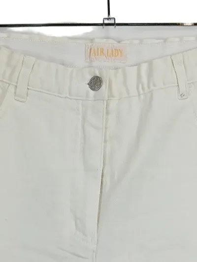Fair Lady Damen Capri Stoffhose Weiß Gr. 44/XXL Baumwolle