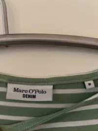 Marc O'Polo Denim Langarmshirt Damen M grün weiß gestreift Maritim 3