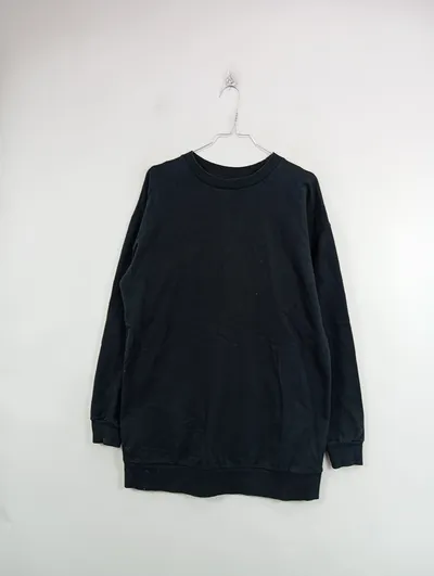 ASOS Design Sweatshirt Damen Gr. 32 XXS Schwarz Baumwolle Pullover Basic Casual