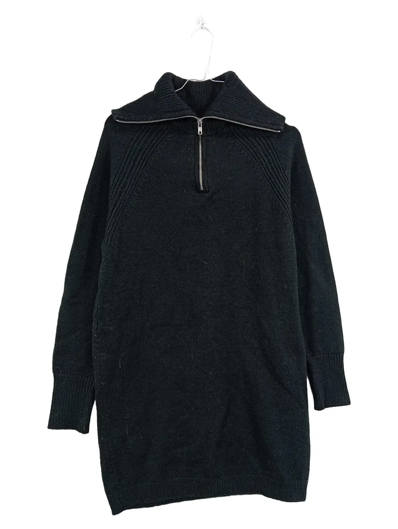 ASOS Design Pullover Damen Gr. 32 XXS Schwarz Reißverschluss Strick Casual 1