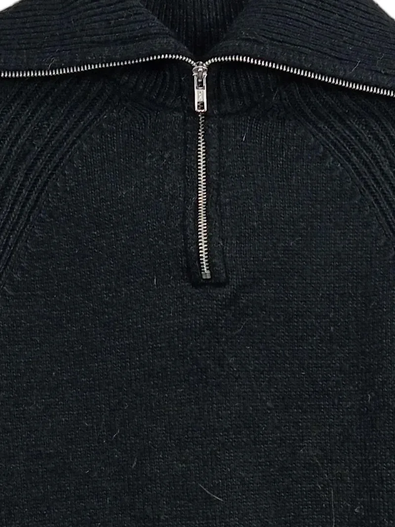 ASOS Design Pullover Damen Gr. 32 XXS Schwarz Reißverschluss Strick Casual 3