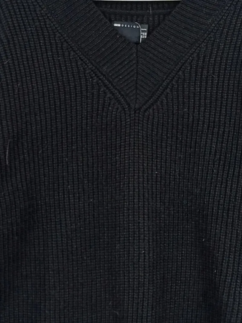 ASOS Design Pullover Damen Gr. 30/XXS Schwarz V-Ausschnitt Petite 2