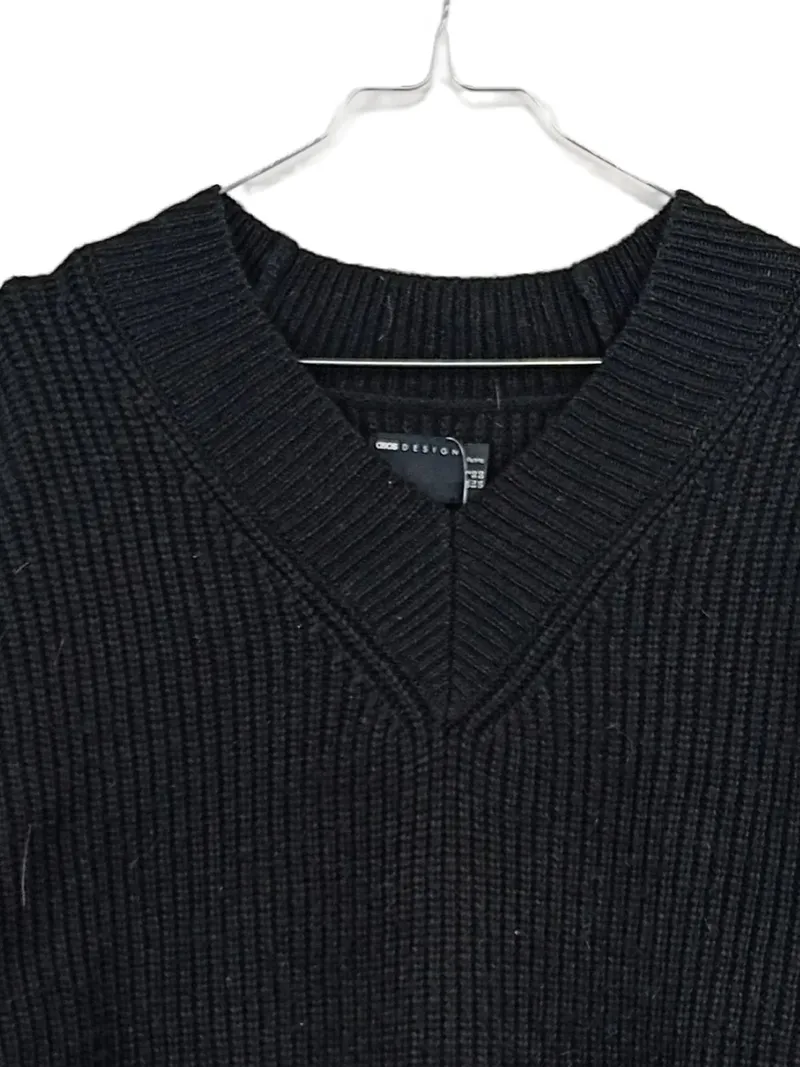 ASOS Design Pullover Damen Gr. 30/XXS Schwarz V-Ausschnitt Petite 3