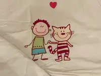 Fleuresse Kinder Bettwäsche Katze Grafik Beige 91x127 cm 2