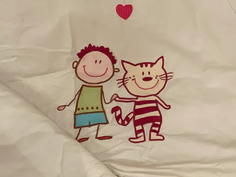 Fleuresse Kinder Bettwäsche Katze Grafik Beige 91x127 cm 2