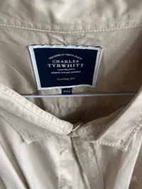 Charles Tyrwhitt Herren Freizeithemd Baumwolle Langarm Beige 3XL 4
