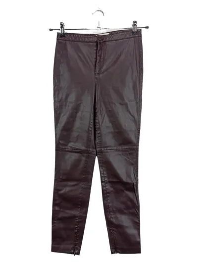 MANGO Damen Kunstlederhose Braun XS Skinny Lederoptik Hose