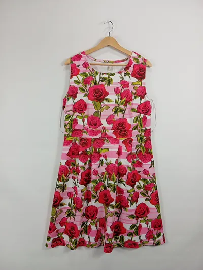 BODYFLIRT Damen Sommerkleid Midikleid Blumenmuster Falten Bunt Gr. 44 XXL