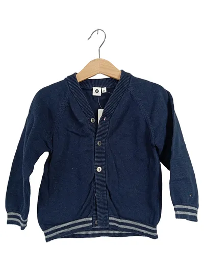 Grain de Blé Strickjacke Jungen Gr. 98 Blau Baumwolle Cardigan