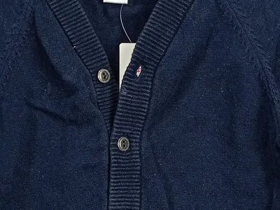 Grain de Blé Strickjacke Jungen Gr. 98 Blau Baumwolle Cardigan
