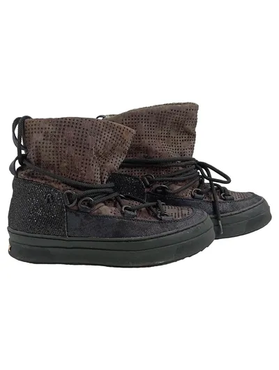 Replay Damen Schneestiefel Gr. 36 Braun Schwarz Glitzer Winterstiefel